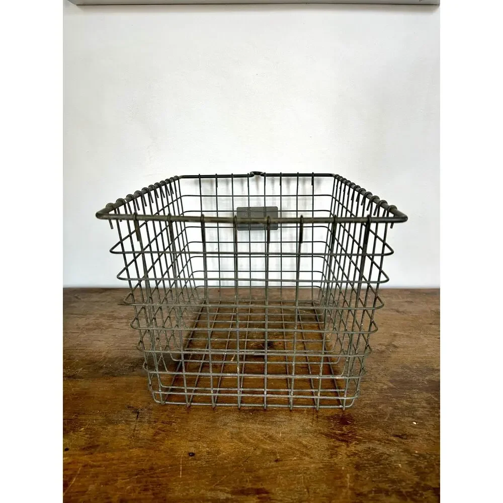 Vintage Industrial Wire Basket | Retro Gym Locker | Milk Crate Storage | MCM Bin